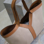 Saint Laurent Y Leather And Canvas Tote Bag Coffee